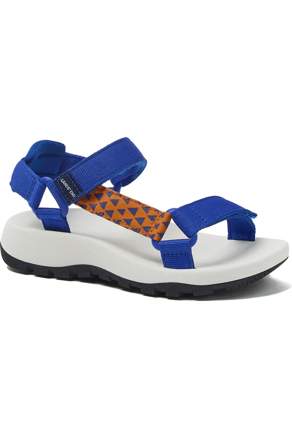 Детские сандалии с регулируемыми ремешками Traveler Sport Strap Lands' End, Multi/Electric Blue