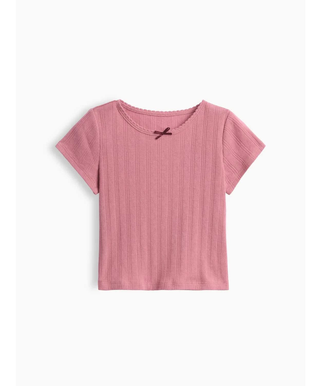Детская футболка с длинным рукавомRib Knit Pointelle T-Shirt GAP, Pink