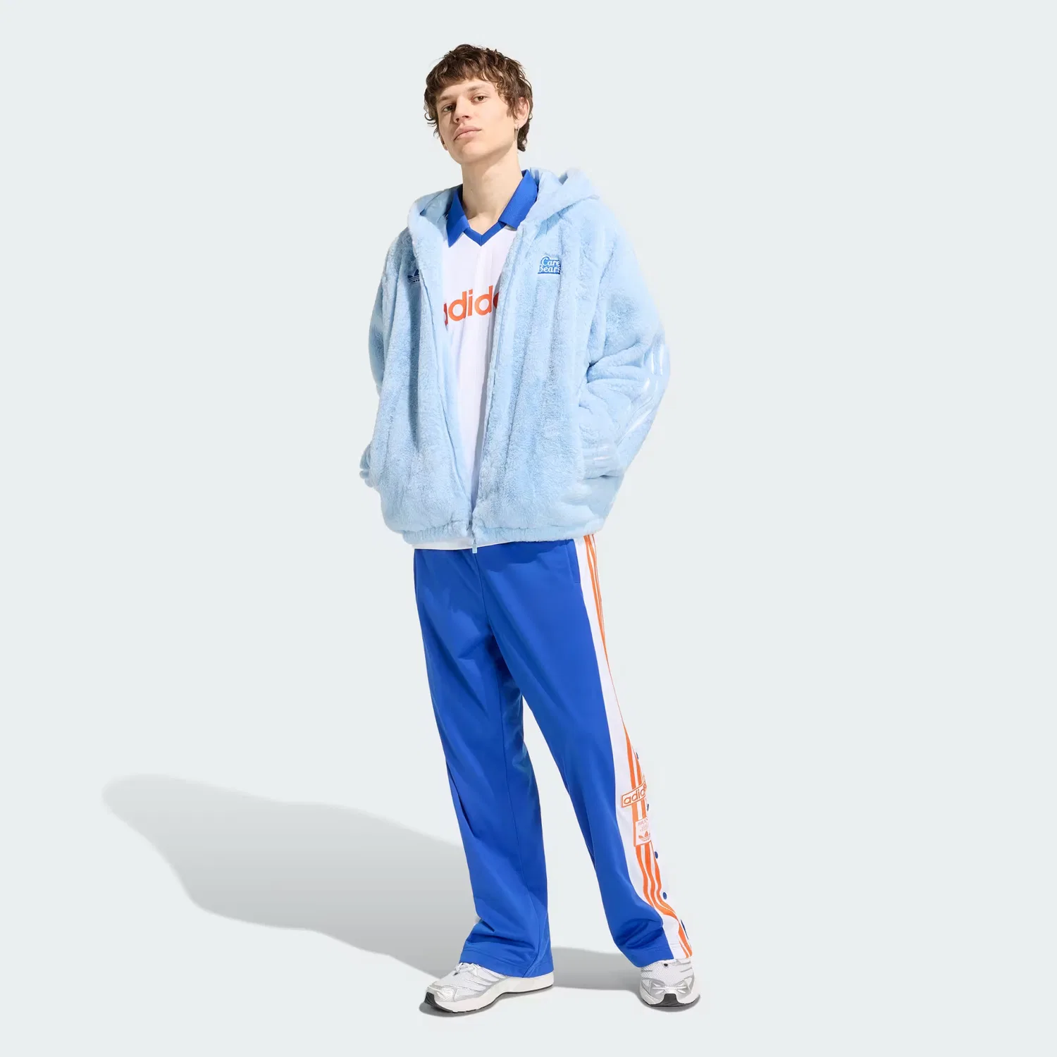 Мужская куртка прямого кроя CARE BEARS FUR JACKET Adidas Originals, небесно-голубой — фото 3