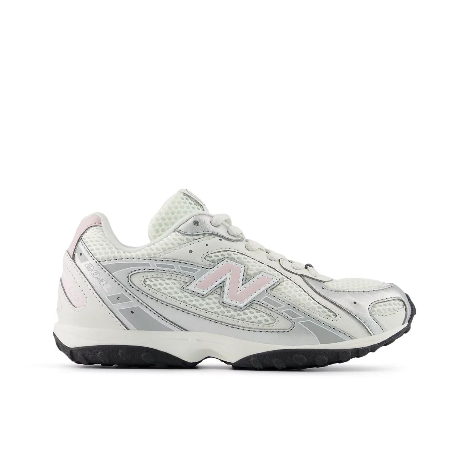 Детские кроссовки на шнуровке с принтом 204L Lace New Balance, White with Rosewood