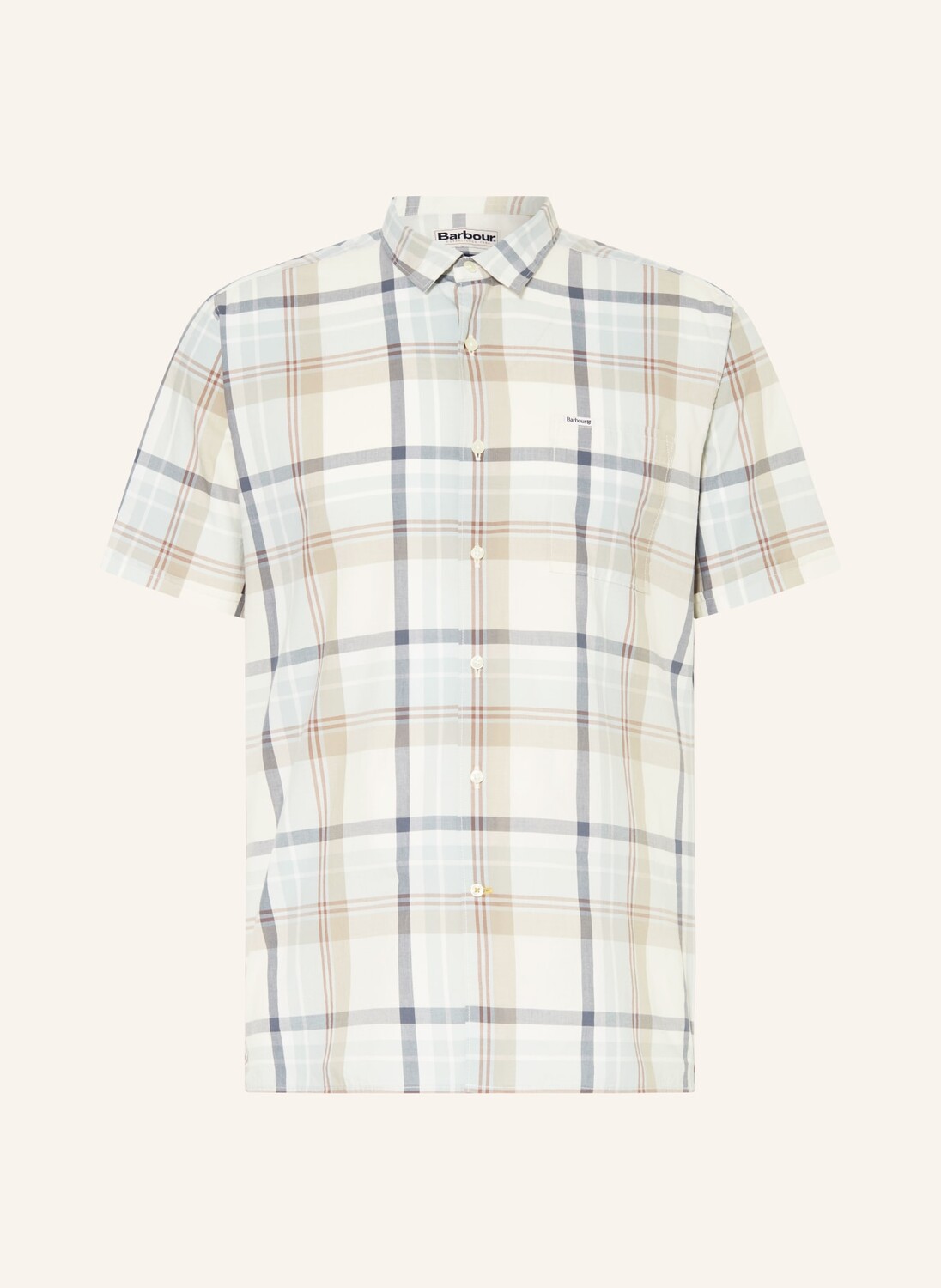 

Рубашка с короткими рукавами дубового поля стандартного кроя Barbour, экрю