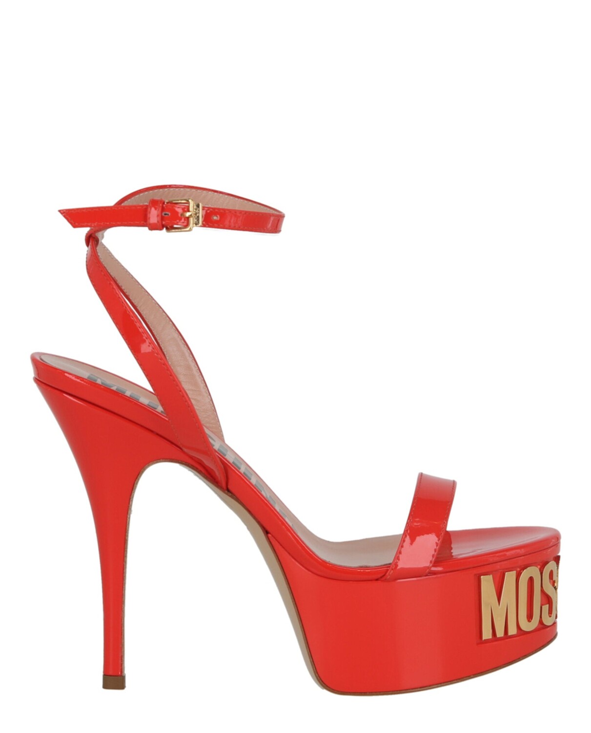 Туфли на платформе из лакированной кожи с буквенным логотипом Moschino, оранжевый — фото 3