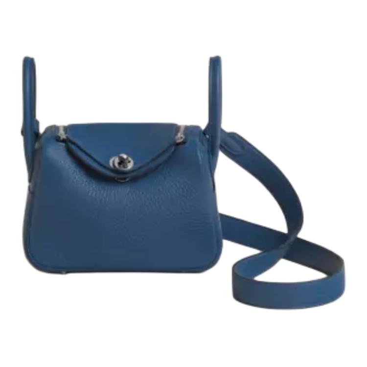 

HERMES Сумка Lindy Clemence Bullock Leather Handbag 12 женская синяя P5 Blue Tie Dye Blue