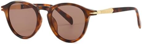 

Модные круглые солнцезащитные очки для женщин с градиентным покрытием, защита от УФ-излучения UV400, винтажные солнцезащитные очки для мужчин в стиле панк MTZJH, Leopard Tea