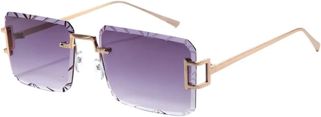 

Роскошные безрамочные солнцезащитные очки с цветными линзами и защитой от УФ-излучения UV400 для мужчин и женщин, с металлическими дужками TVTBBVV, 2353-c1