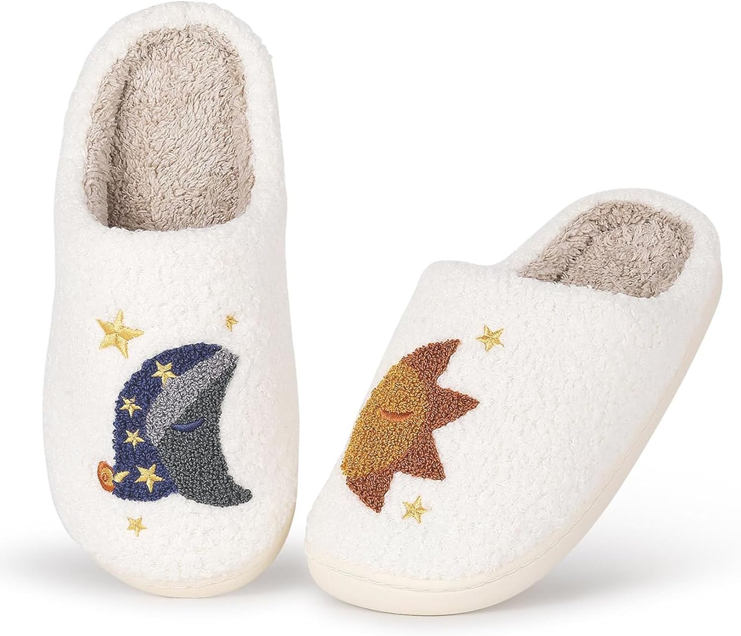 

Женские и мужские тапочки NMHOO с растительными, животными и фруктовыми принтами, ретро, уютные, пушистые, с вышивкой, с утепленной подошвой из памяти формы, для дома и улицы, Moonstar