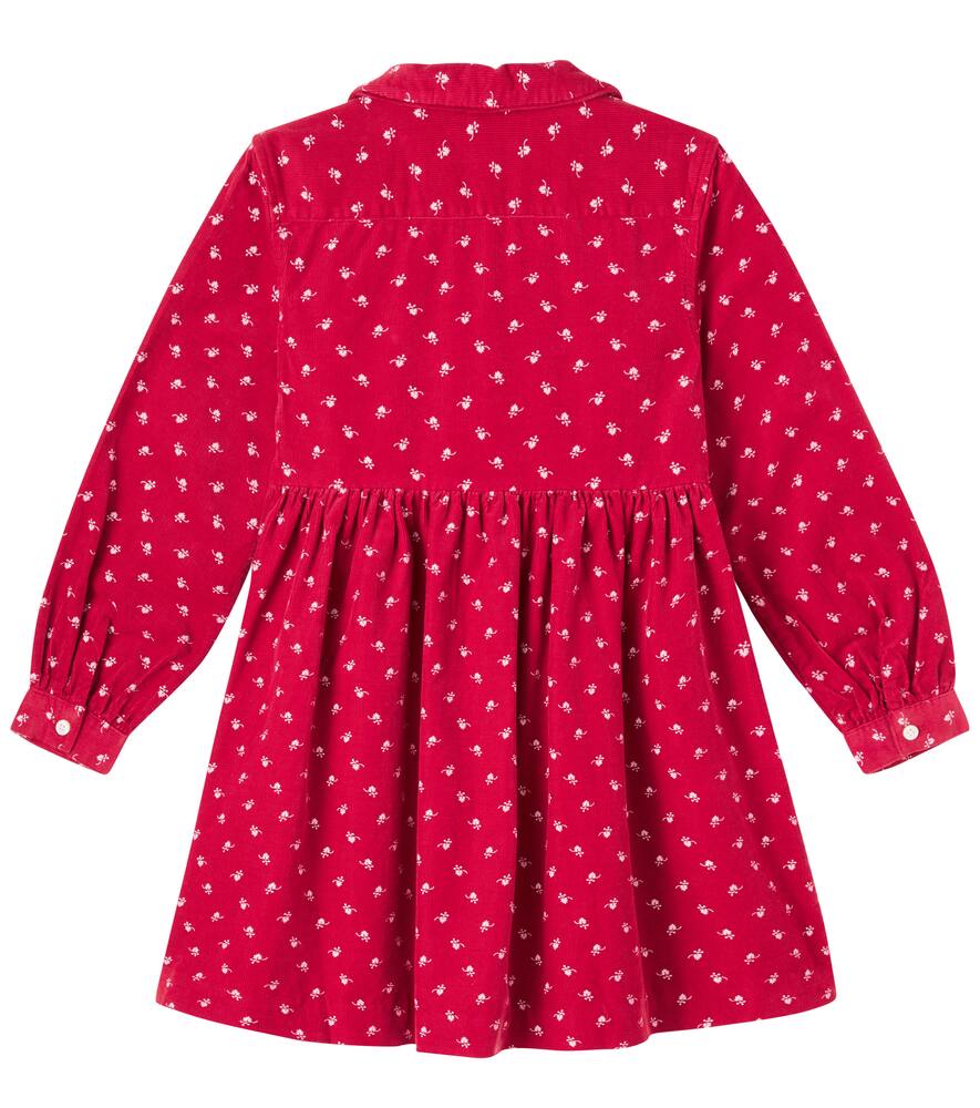 Цветочное платье из хлопкового вельвета Polo Ralph Lauren Kids, Snowberry Garden — фото 3
