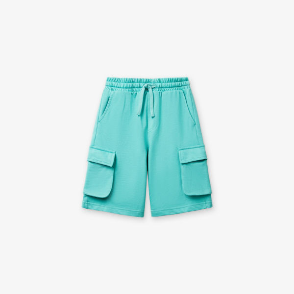 

Хлопковые карго-шорты с кулиской на поясе 6-14 лет Benetton, синий