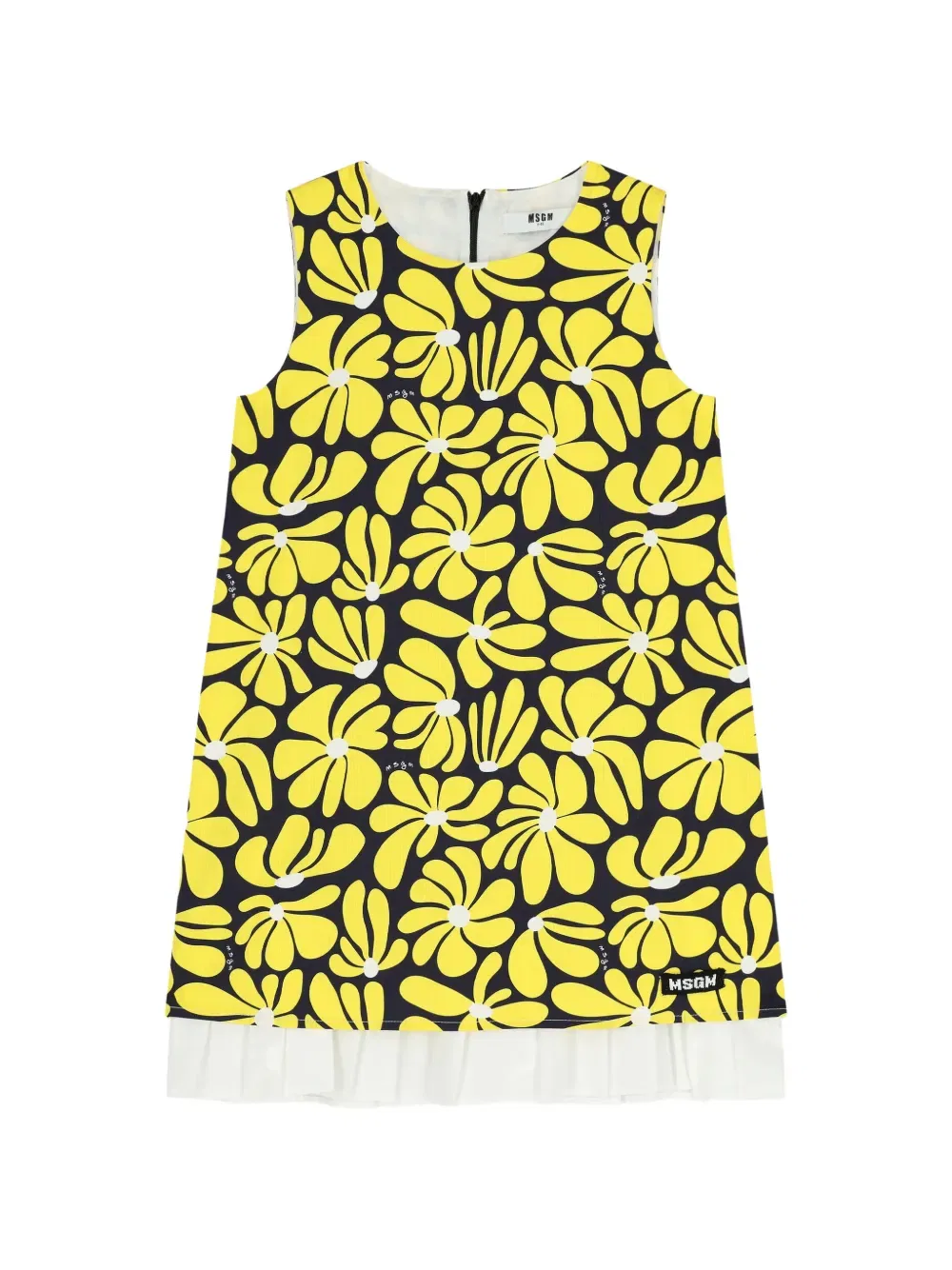 Платье с цветочным принтом и оборками Msgm Kids, желтый