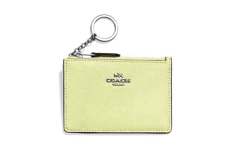 

Строгий чехол для удостоверения из кожи, держатель для документов и карт миниатюрный женский конфетно-желтый зеленый COACH