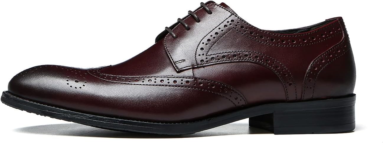 

Мужские оксфорды Santimon с крыльями, кожаные броги, дерби для формальных мероприятий, бизнеса, выпускных, свадеб, модные повседневные туфли для прогулок, красный