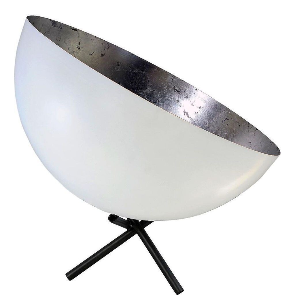 

Настольная лампа masterlight Ларино 1-лампочка сталь бело-серебро сусальное Ø30см