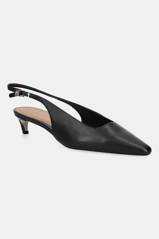 Кожаные туфли SQUARED TOE KITTEN SLINGBACK на квадратном каблуке Tommy Hilfiger, черный
