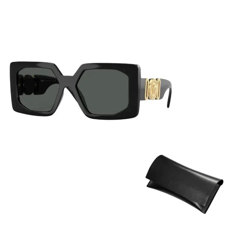 

VERSACE Квадратные солнцезащитные очки серые, Black