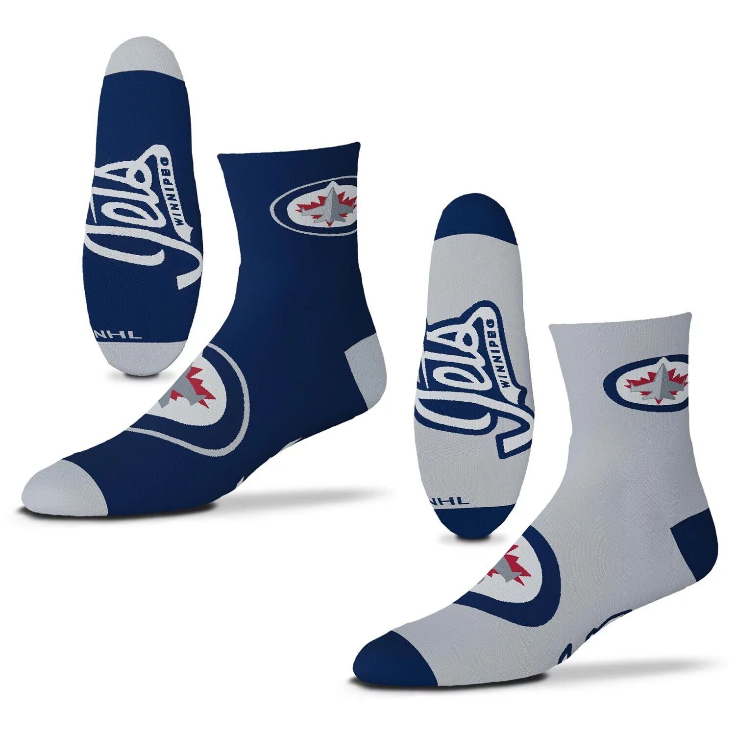 

Мужские носки для босых ног Winnipeg Jets, комплект из 2 четвертьдлинных носков Team