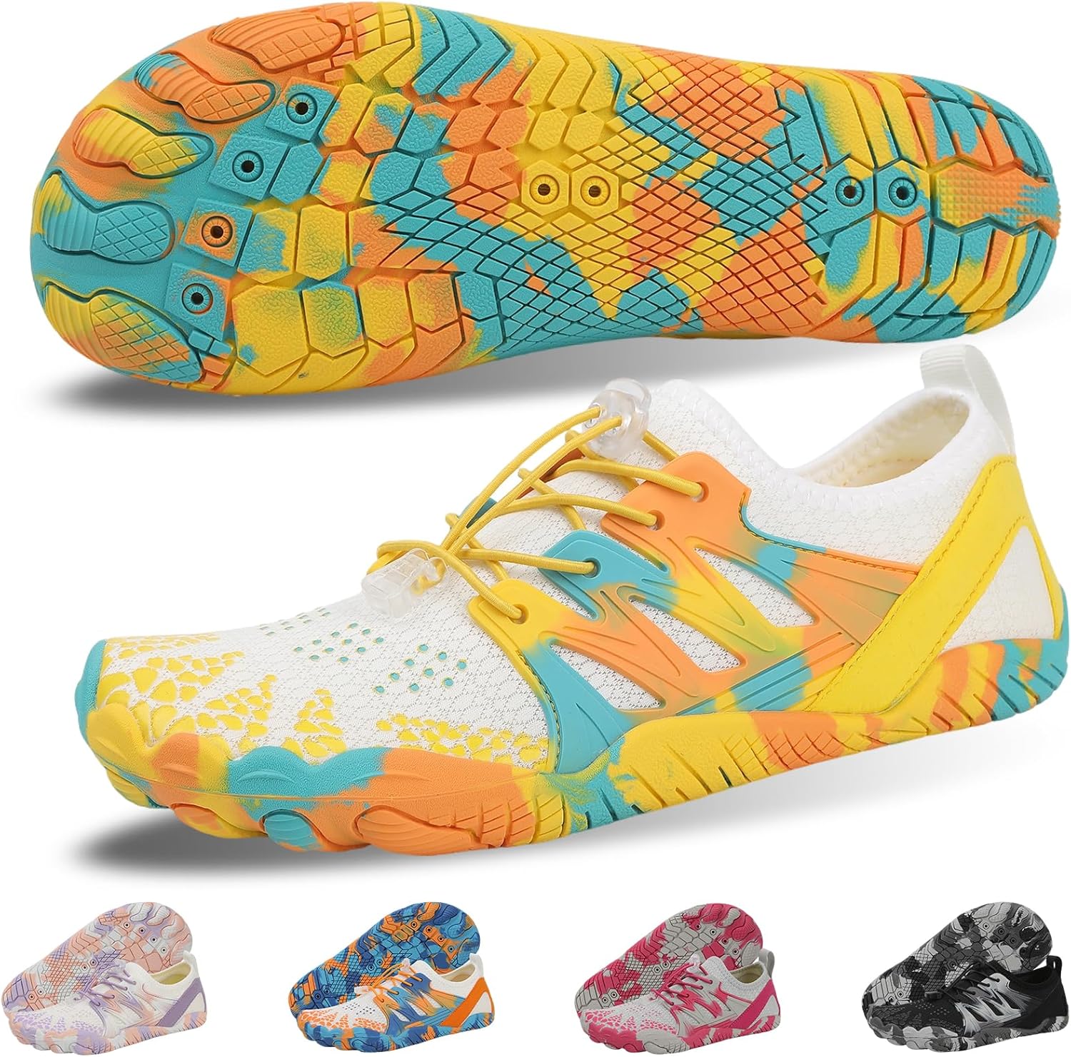 

Кроссовки для походов для женщин и мужчин - легкие водонепроницаемые кроссовки с быстрым высыханием и нескользящей подошвой для пеших прогулок, водных видов спорта и пляжного отдыха с широкой носочной частью Ieirye, желтый