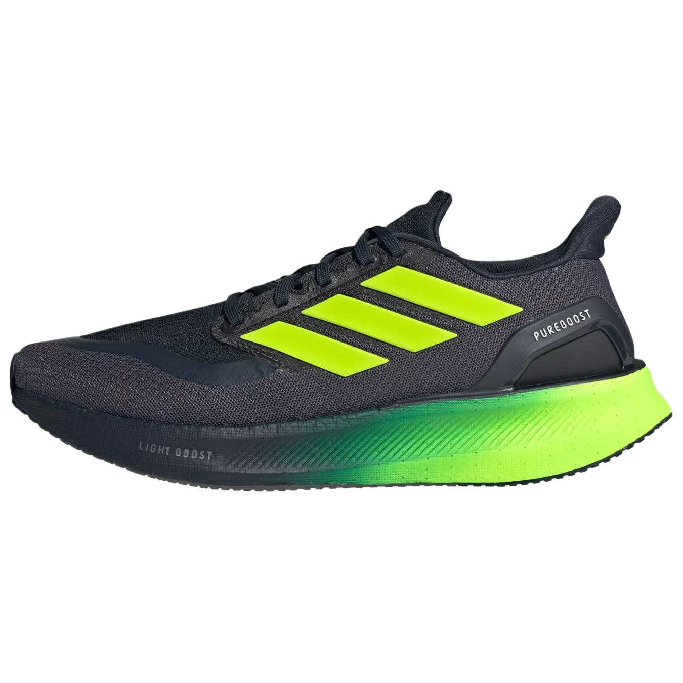 

Adidas Кроссовки для бега PUREBOOST 5 с противоскользящей подошвой, износостойкие, мужские, черно-зеленые
