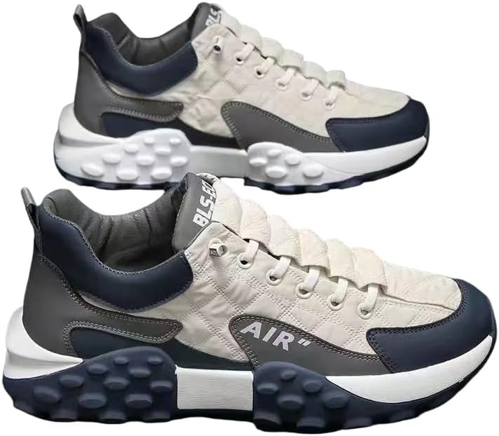 

Мужские стильные кроссовки на шнуровке с контрастной расцветкой, удобные и нескользящие, легкие и дышащие, подходят для активного отдыха круглый год Minlaidian, белый