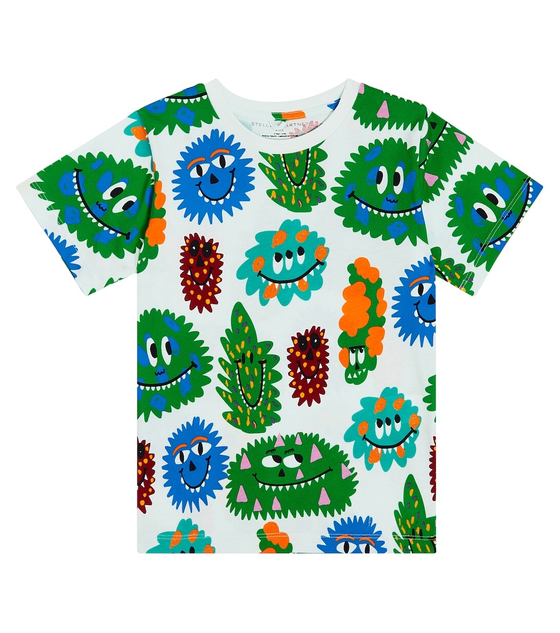 

Хлопковая футболка с принтом Stella McCartney Kids, белый
