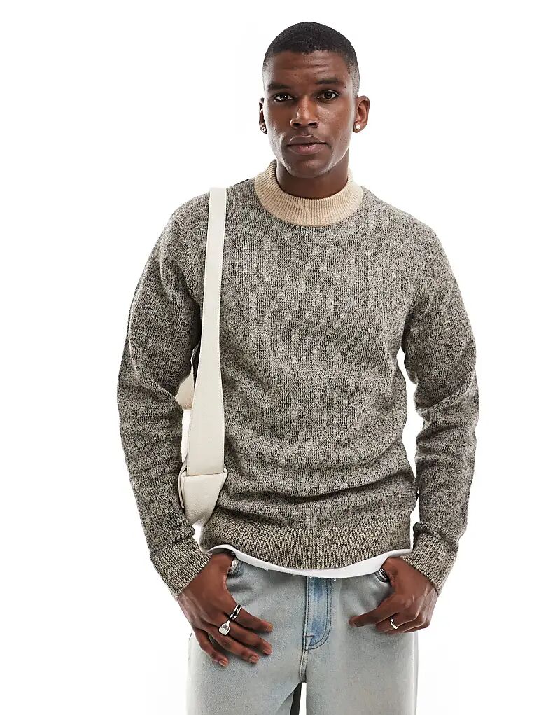 

Джемпер с круглым вырезом бежевого и черного цвета Jack & Jones