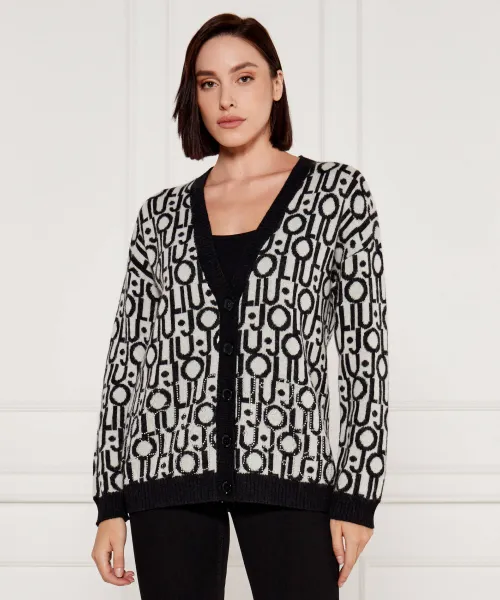 

Шерстяной кардиган Loose fit Liu Jo, черный