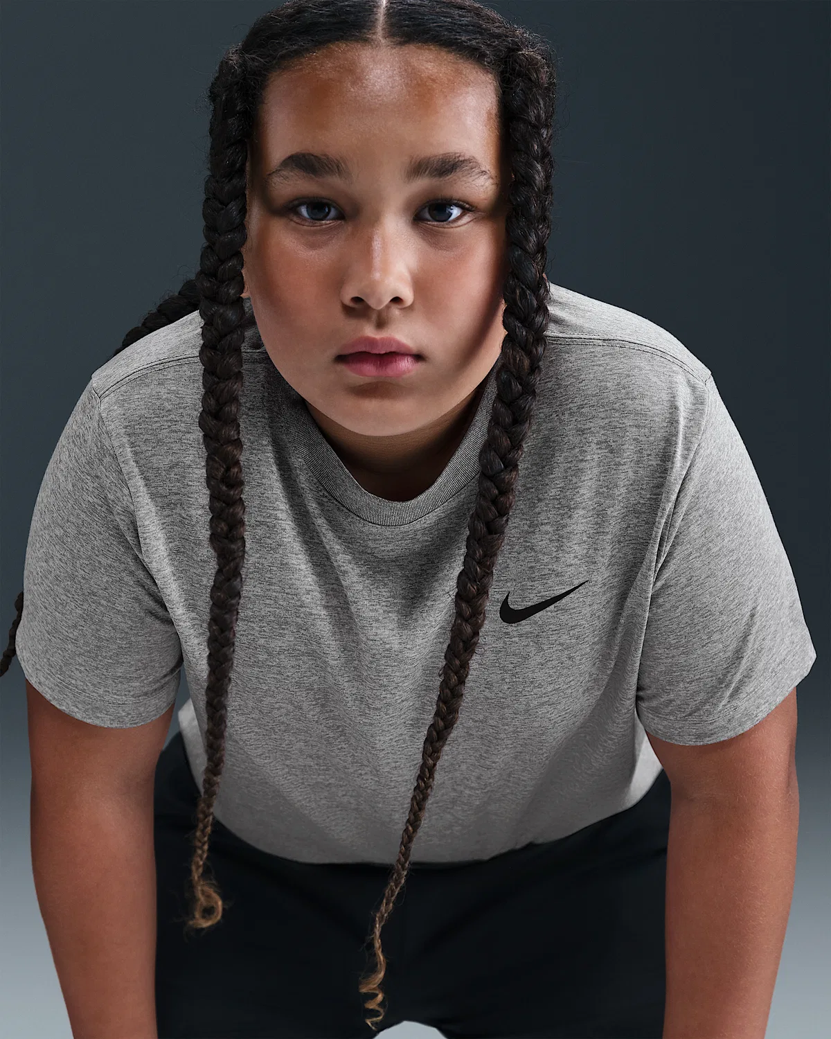 Детская футболка Nike Legend Dri-FIT для тренировок, Tumbled Grey/Flat Silver/Heather — фото 3