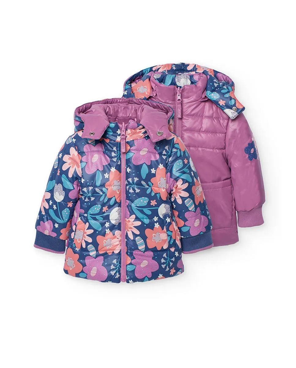 

Детская двусторонняя парка с принтом и капюшоном Boboli, мультиколор