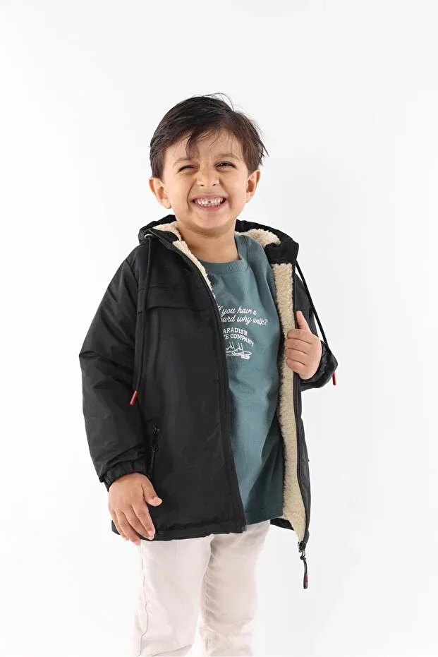 Детское зимнее пальто для девочек с длинным рукавом Basics Abillita, Black — фото 3