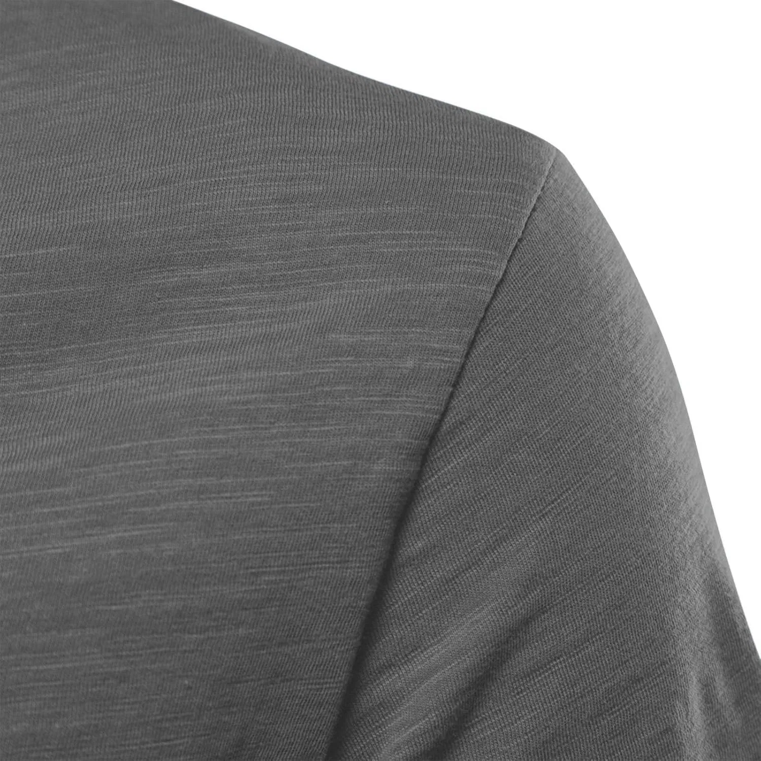 Мужская футболка с V-образным вырезом из хлопкового трикотажа, Dark Gray — фото 4