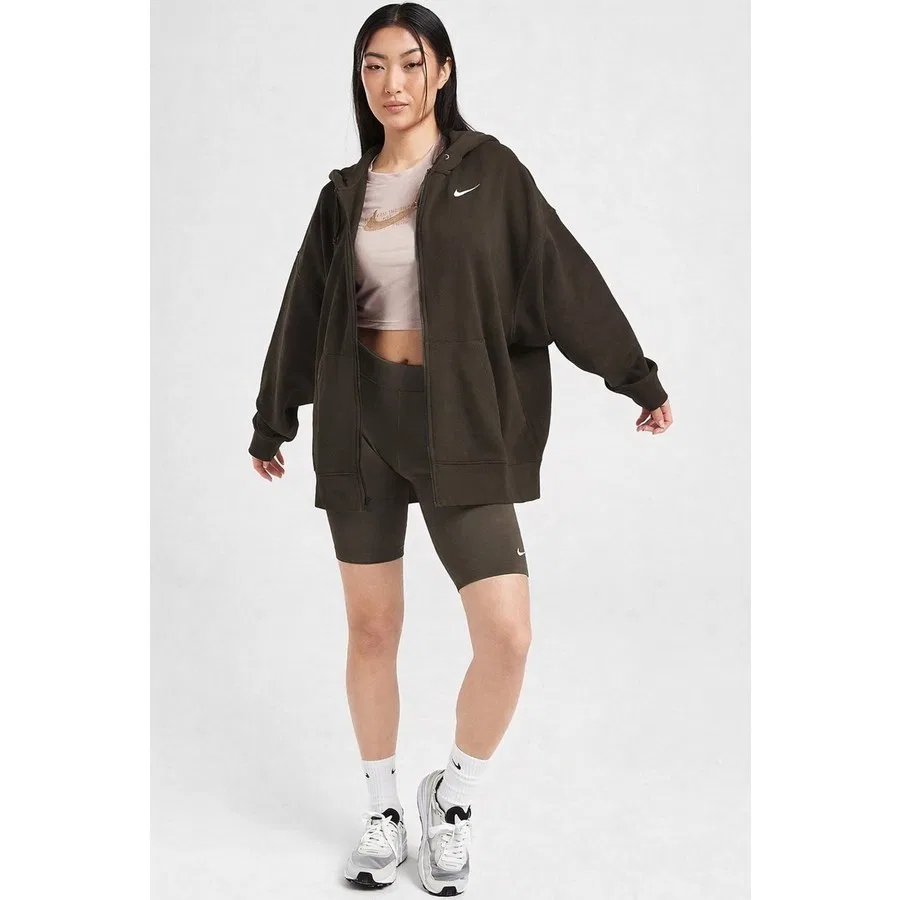 Худи оверсайз с капюшоном и молнией Nike Sportswear Essentials, Коричневый — фото 4