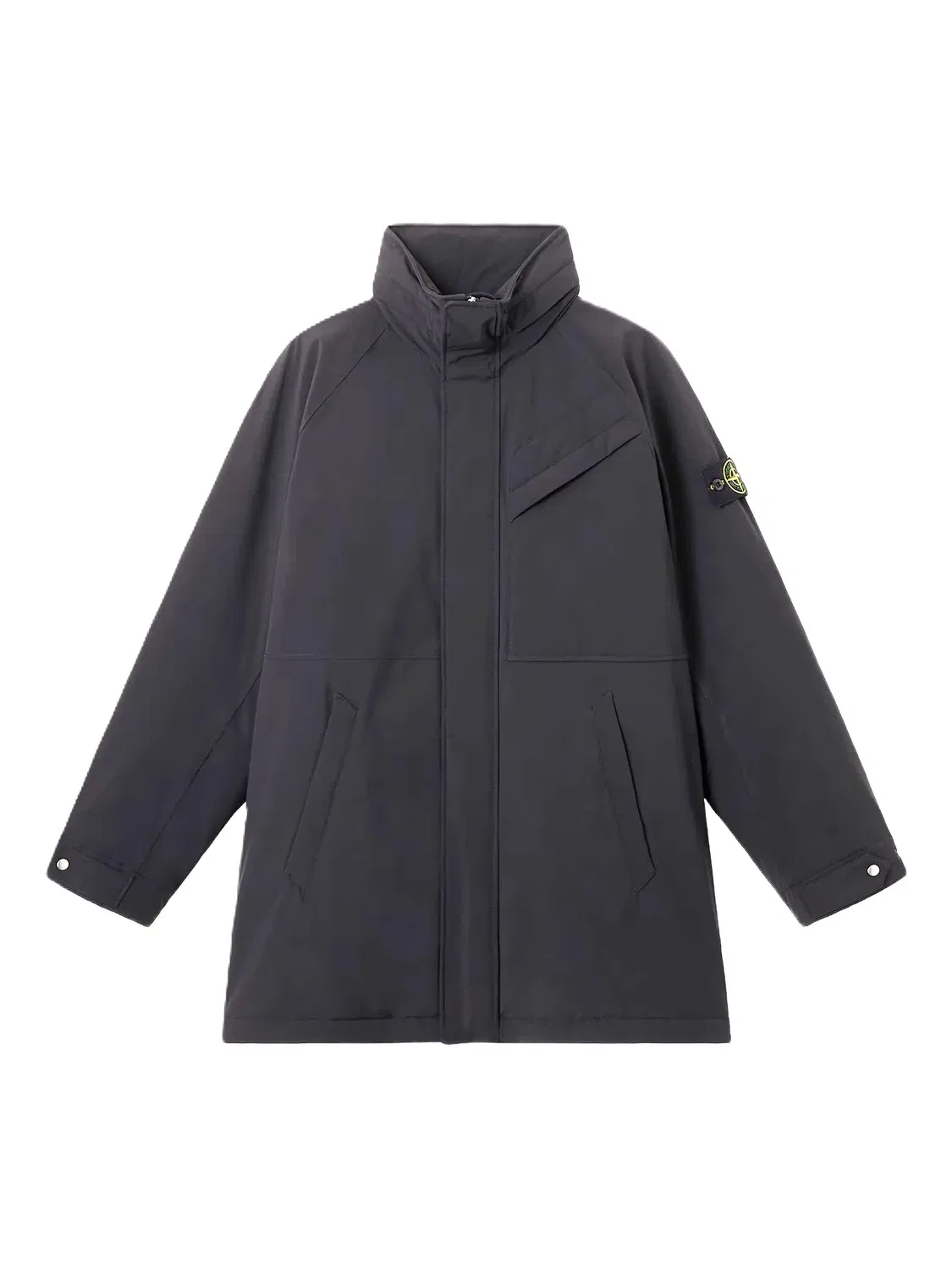 Пальто с высоким воротником, синее Stone Island, синий