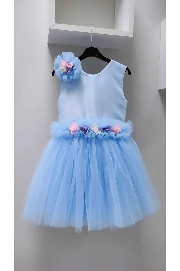 Детское платье для девочек с принтом Babysmile, Baby Blue — фото 4