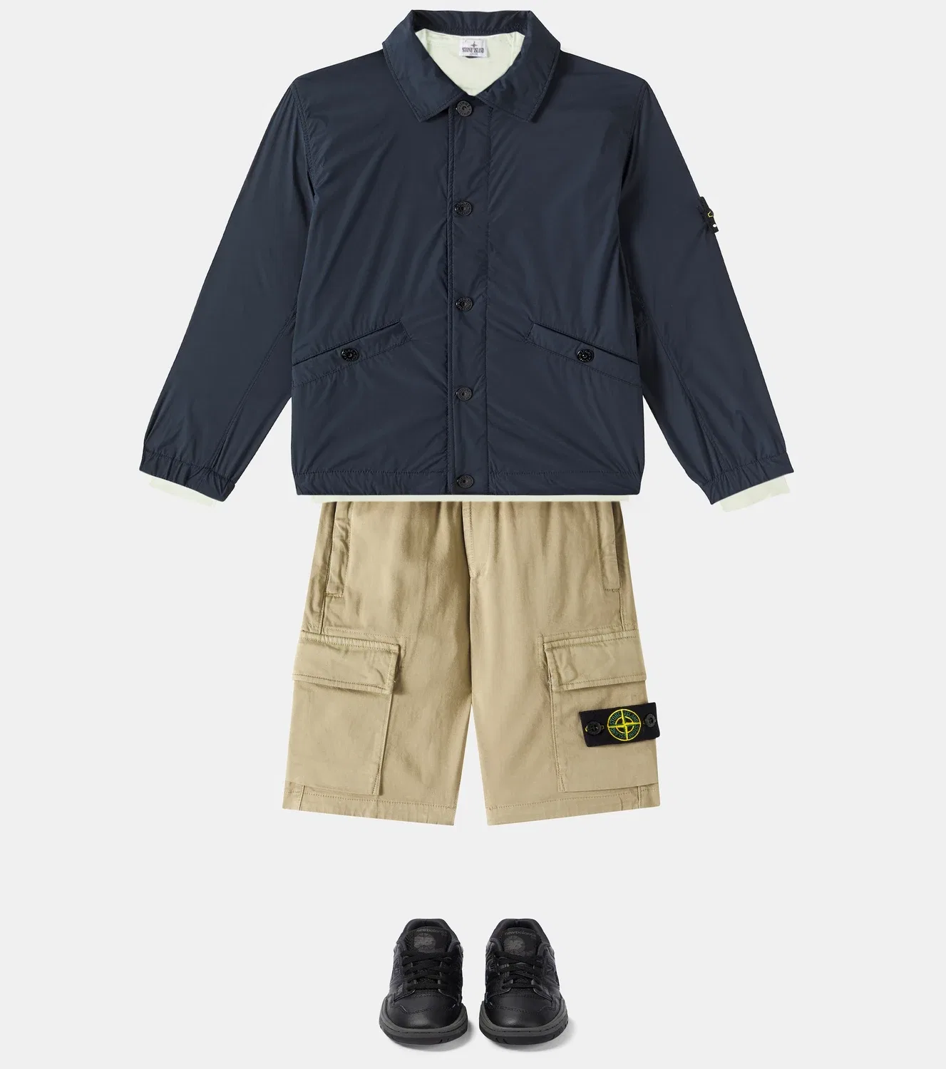 Легкая куртка с принтом Compass Stone Island Junior, синий — фото 2