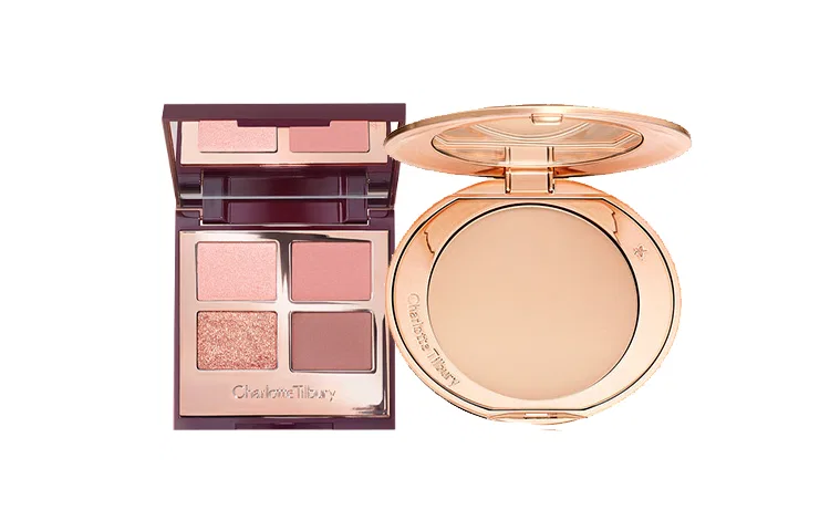 Женский набор для макияжа с пудрой и палеткой теней Charlotte Tilbury, Honey Powder Natural White + Pillow Talk