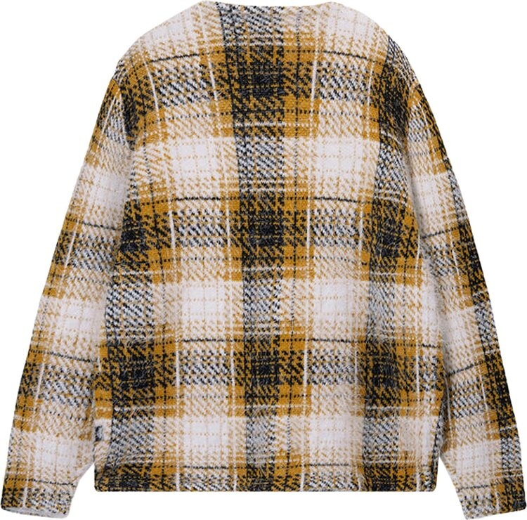 Кардиган Stussy Hairy Plaid Cardigan 'Gold', разноцветный — фото 3