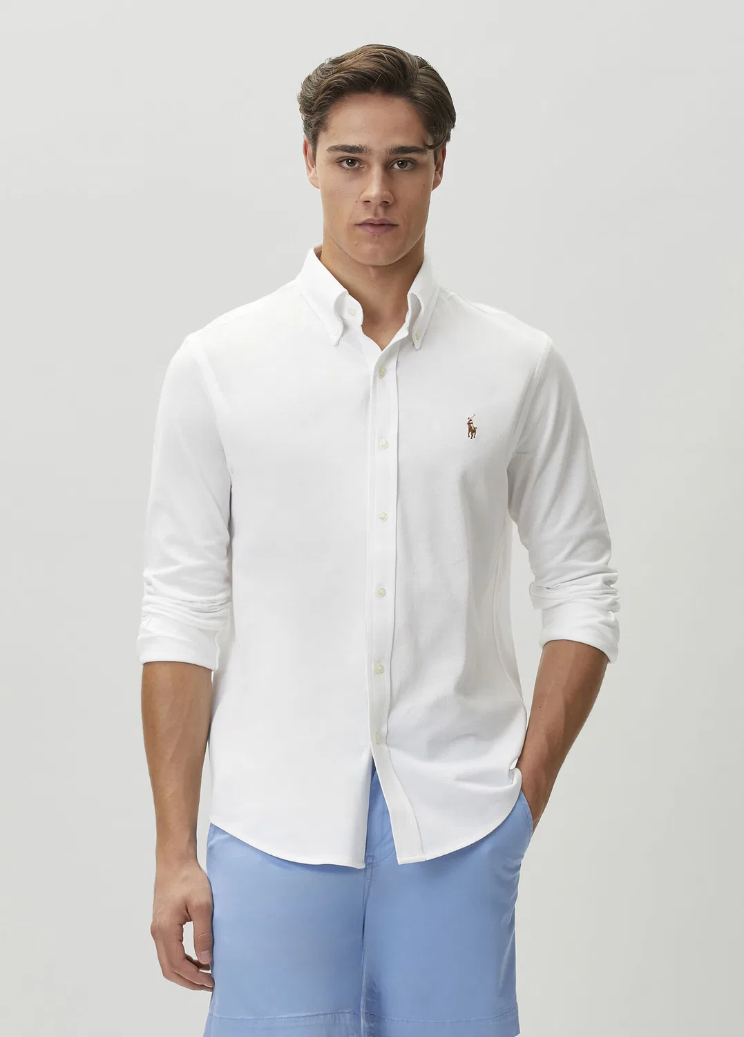 Оксфордская рубашка Mesh Regular Fit Polo Ralph Lauren, white