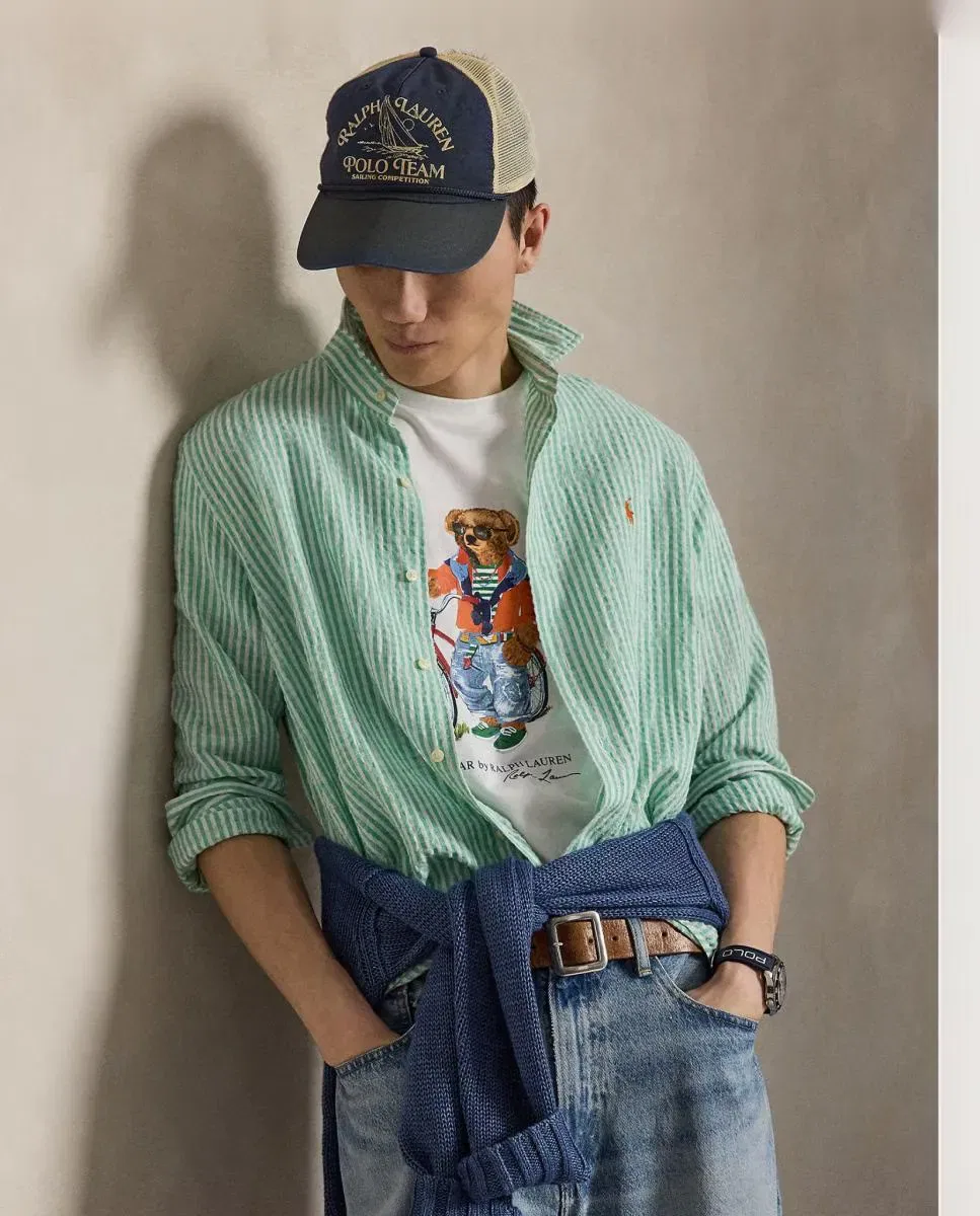 Мужская футболка с принтом Polo Bear Polo Ralph Lauren, Blanco — фото 4