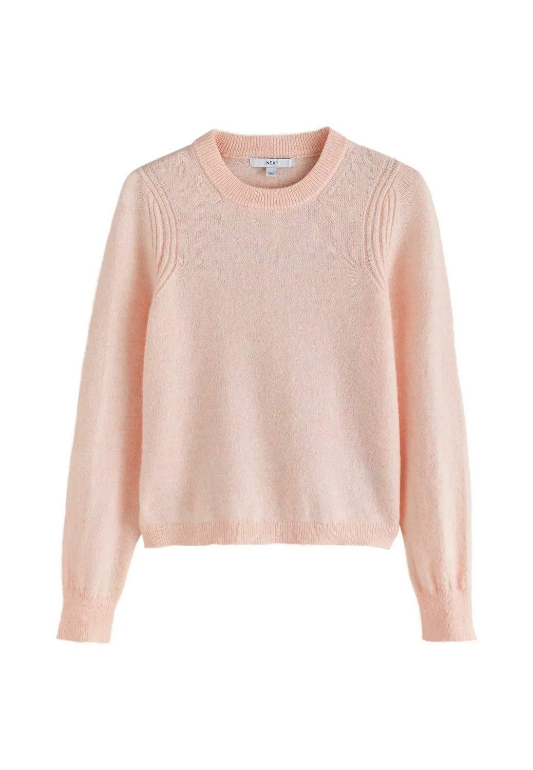 Вязаный джемпер с круглым вырезом и длинными рукавами - джемпер Next, Blush Pink — фото 2