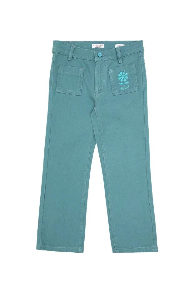 Детские брюки для девочек хлопковые U.S. Polo Assn., Dark Mint — фото 2