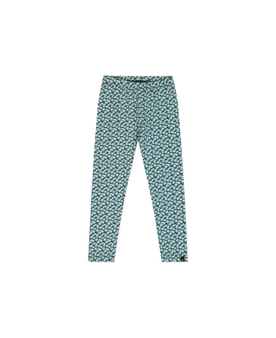 Леггинсы детские хлопковые с принтом Frosted Strawberry Deux par Deux, Green Floral Print