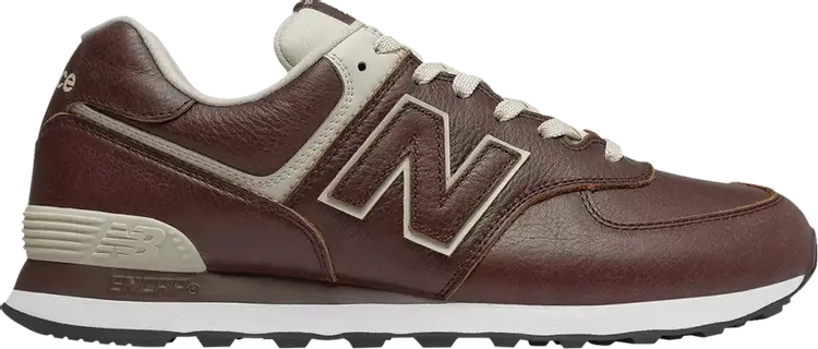 

Кроссовки New Balance 574 Leather 'Dark Brown', коричневый