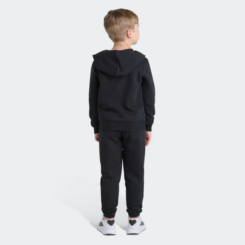 Детский комплект из флиса с длинным рукавом и логотипом adidas, черный — фото 2