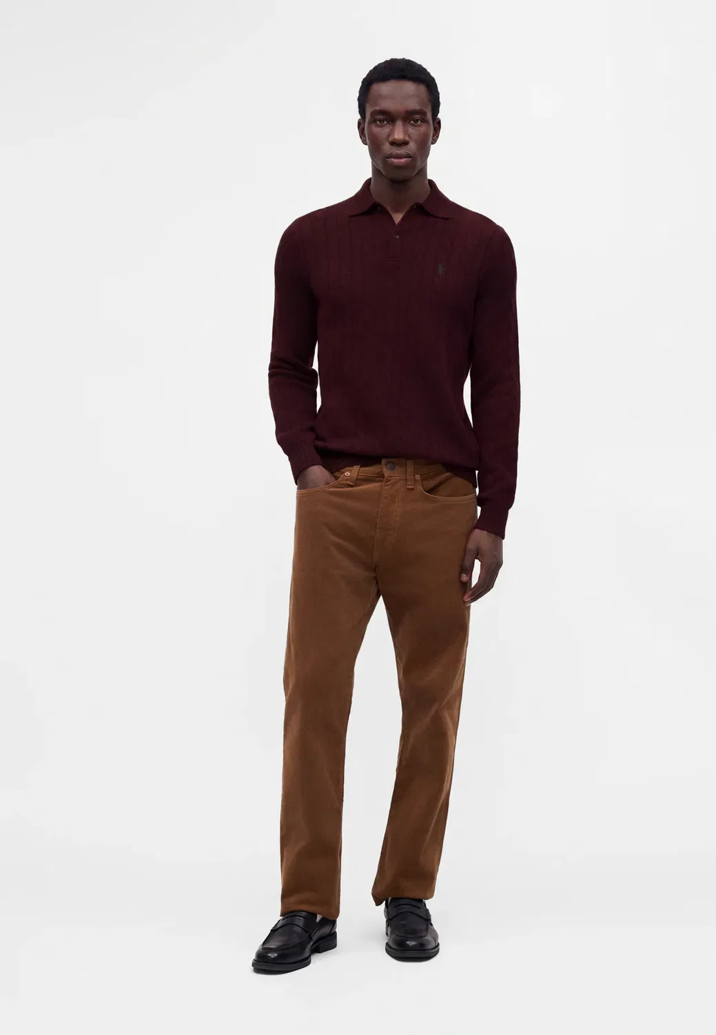 Свитер крупной вязки из шерсти и кашемира Polo Ralph Lauren, Aged Wine Heather — фото 2