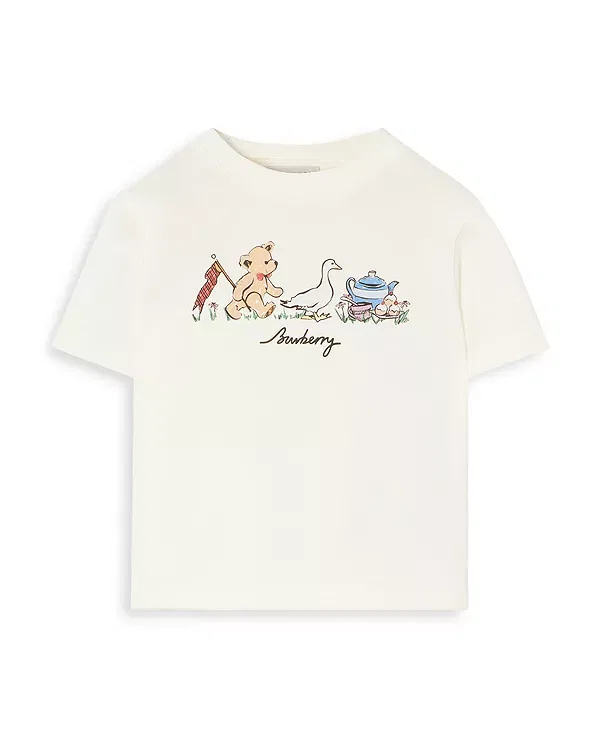 Детская футболка с принтом Thomas Bear and Friends Burberry, Chalk White