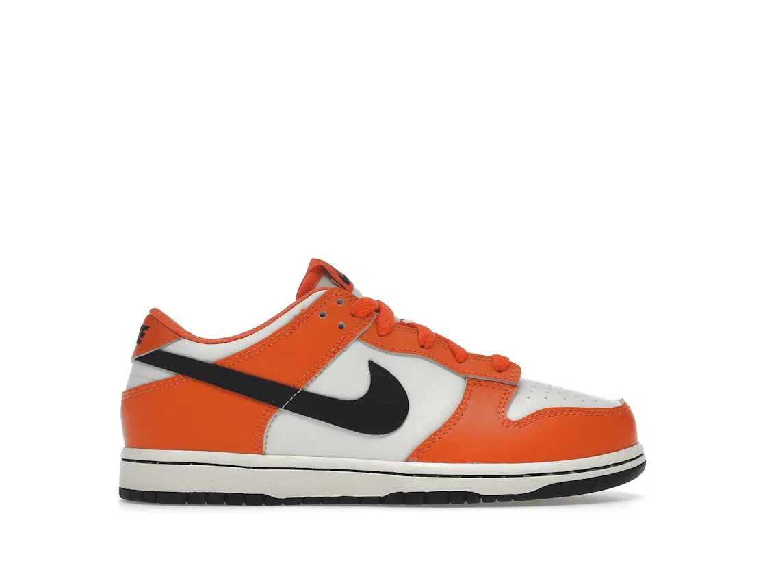 Детские кроссовки с лакированной кожи Nike Dunk Low Patent (2022) (PS) Nike, Orange/White/Black