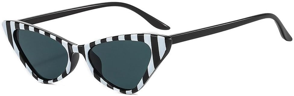 

Модные солнцезащитные очки «кошачий глаз» для женщин, защита от УФ-излучения UV400, прозрачные линзы, стильная оправа для мужчин, черные с белыми полосками HVTVTLA, Striped Gray