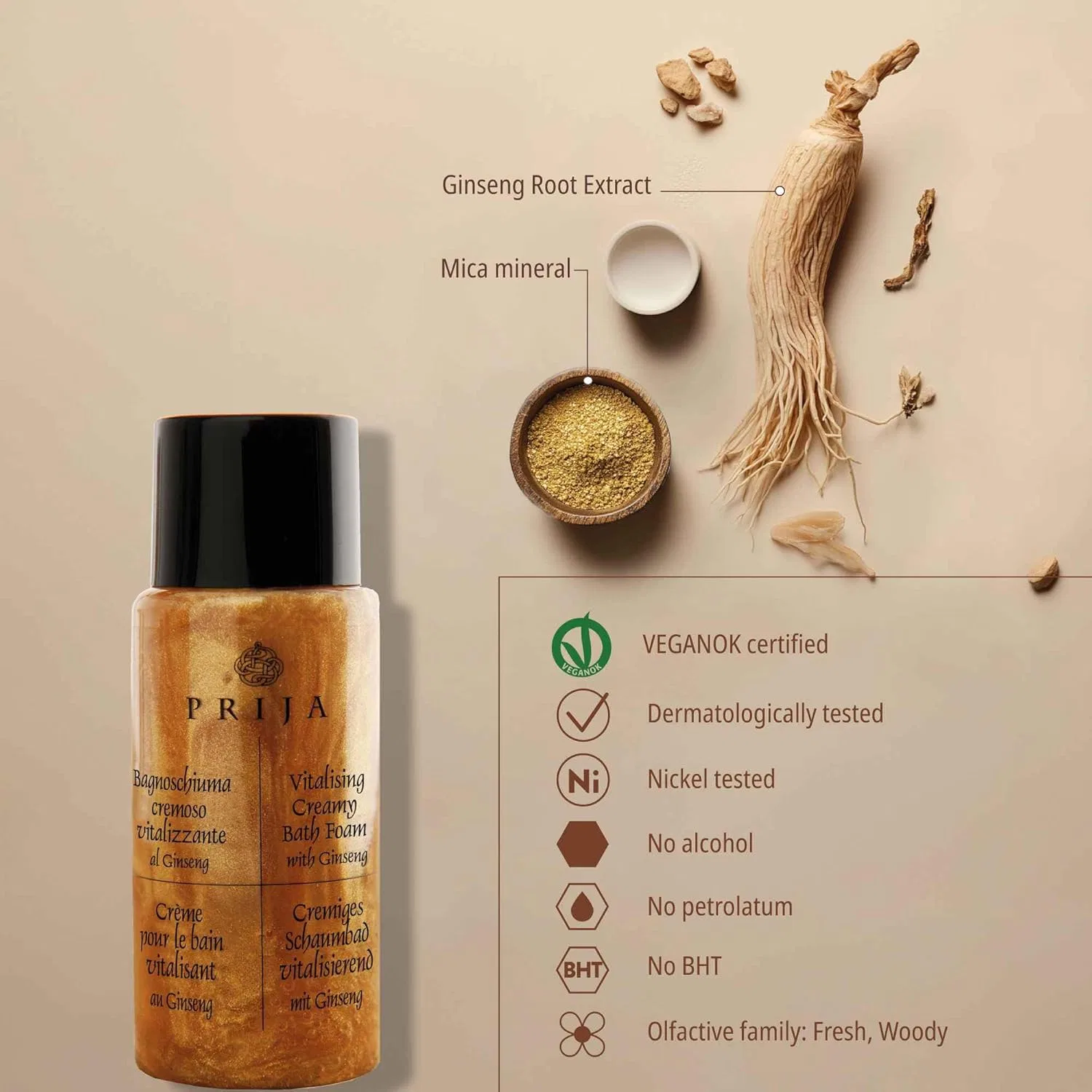 Гель для душа Ginseng Revitalising, Prija, 216 бутылочек по 40 мл — фото 4