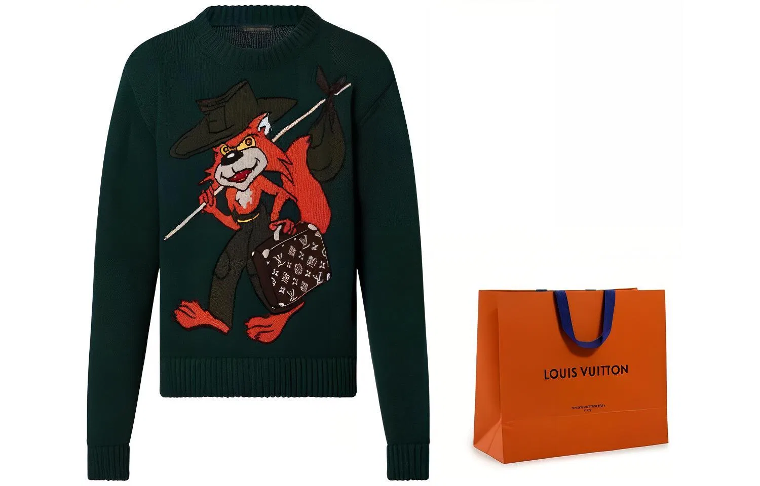 Мужской свитер в стиле хай-стрит LOUIS VUITTON, Green