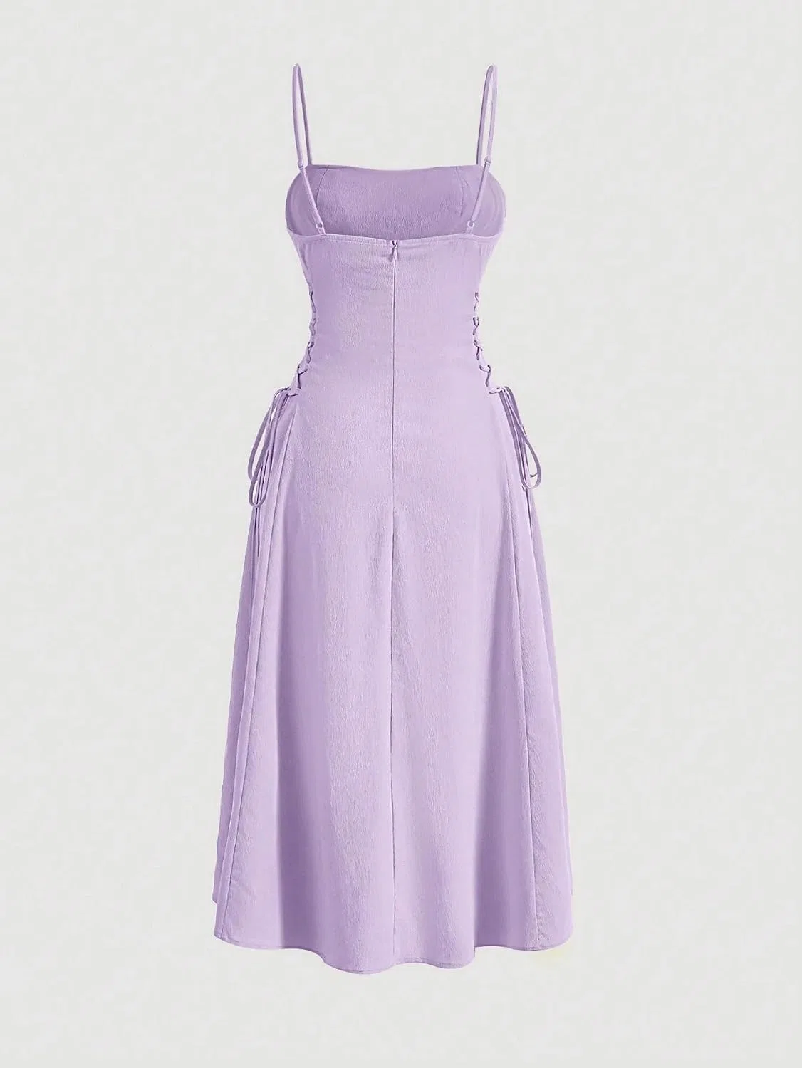 Женское ками-платье на пуговицах с открытой спиной, Mauve Purple — фото 2