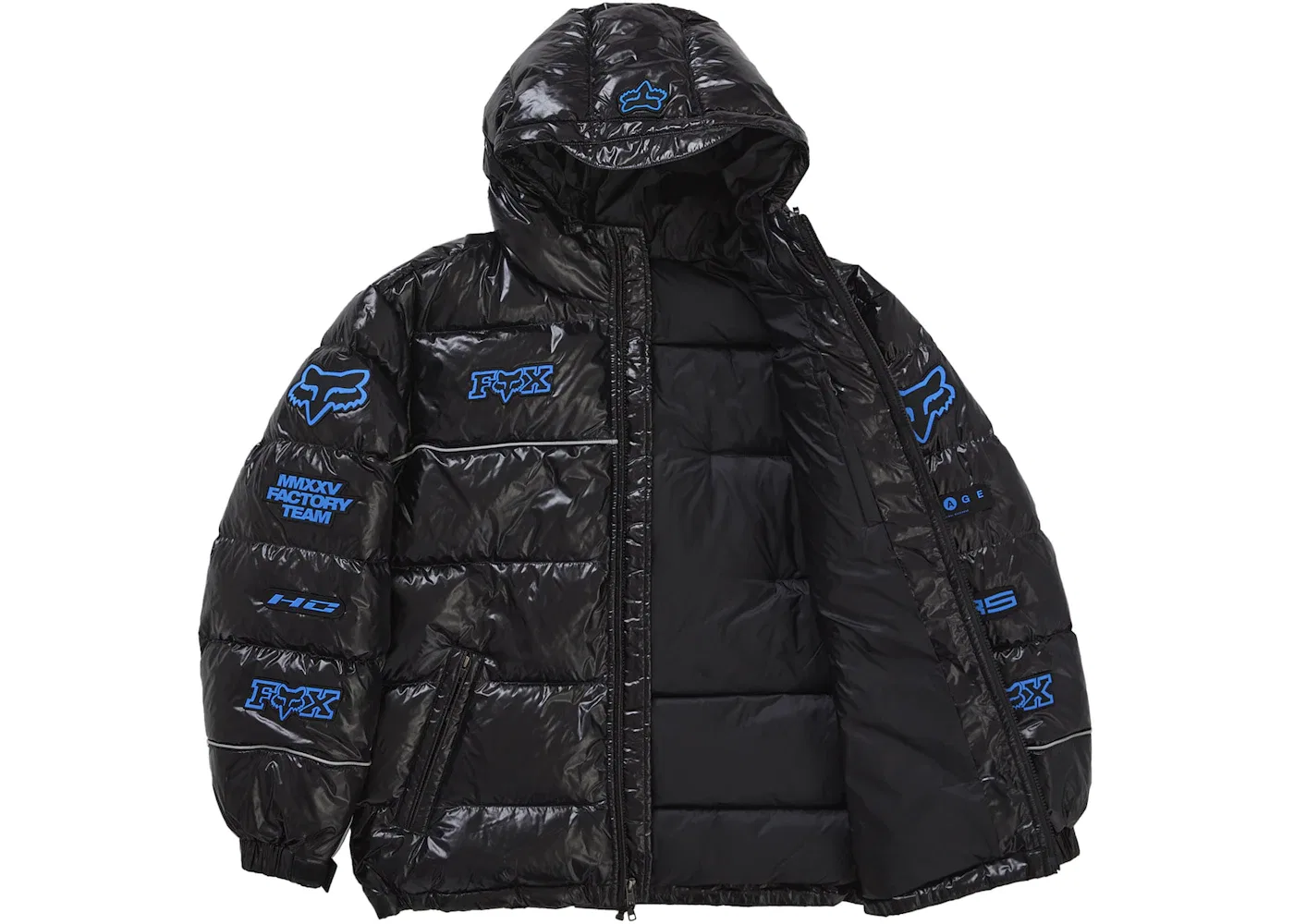 Мужская пуховая куртка с глянцевым покрытием Supreme Fox Racing, Black — фото 3